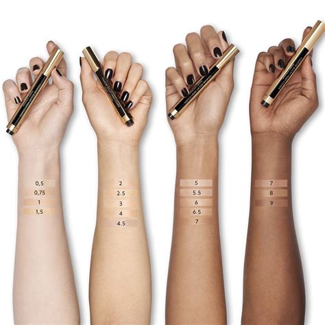 yves saint laurent touche eclat high cover concealer swatches|touche eclat concealer shades.